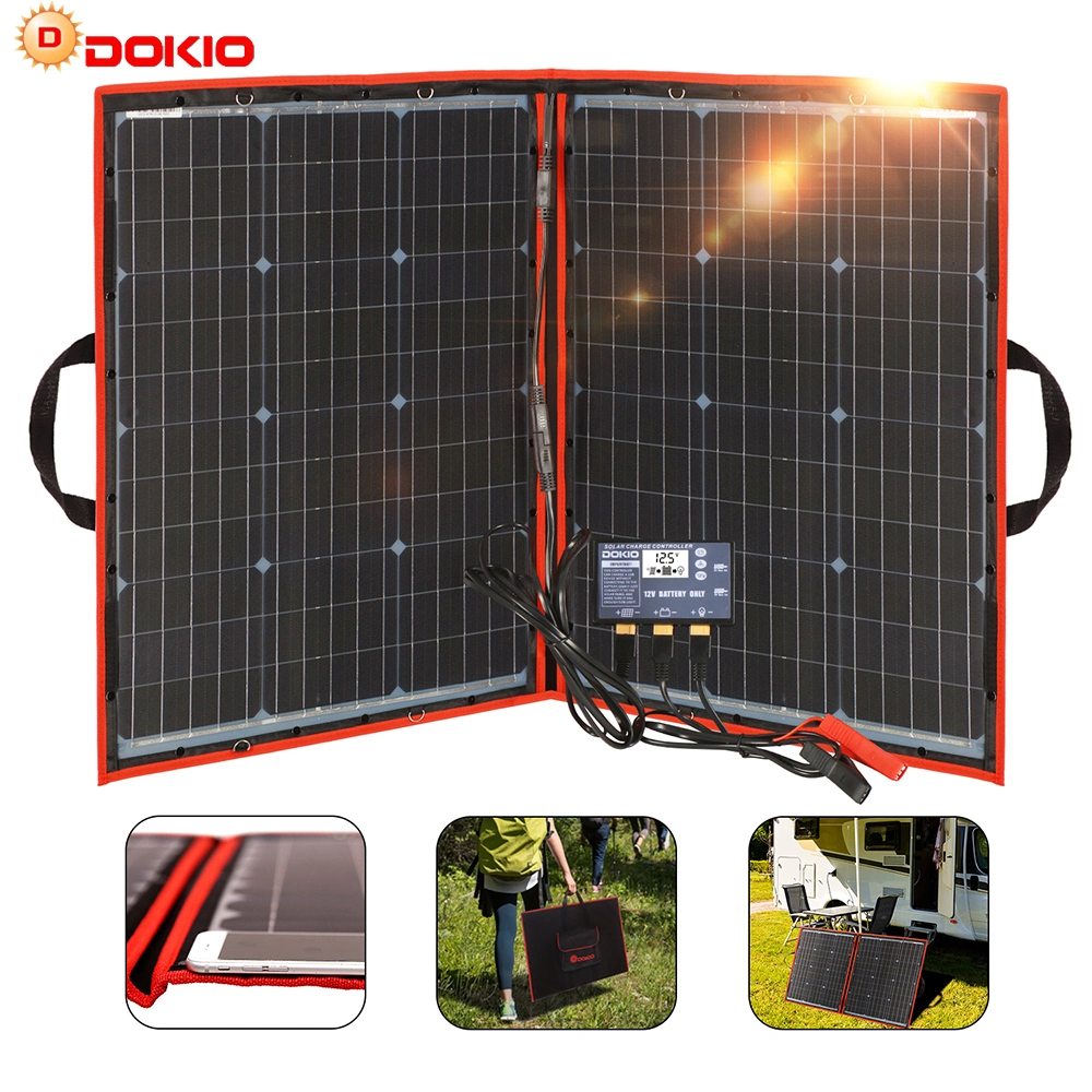 110W (55Wx2PCS) Flexible Foldble Mono Solar Panel 100W for Travel &amp; Boat &amp; RV High Quality Portable Solar Panel